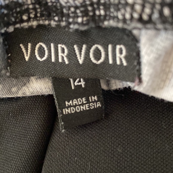 VOIR VOIR BLACK AND WHITE PRINT DRESS PULL OVER WITH HIGH LOW HEM SIZE L - Picture 6 of 8